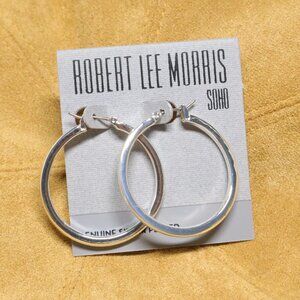 Robert Lee Morris Silver Classic Hoop Earrings Elegant Timeless Design